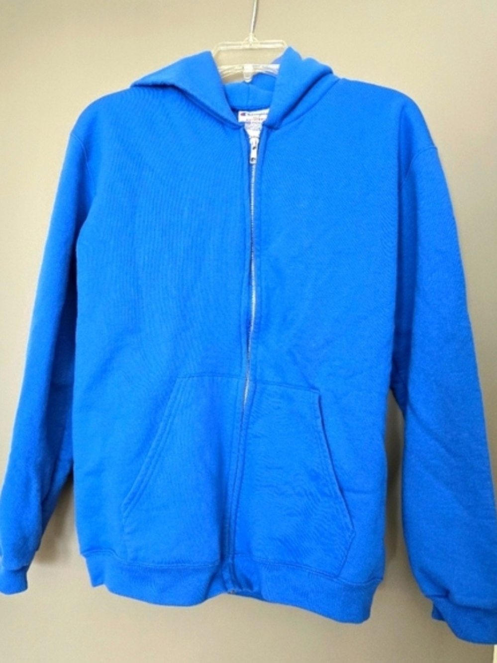 Champion Blue Eco Authentic Hoodie with Logo Tag
